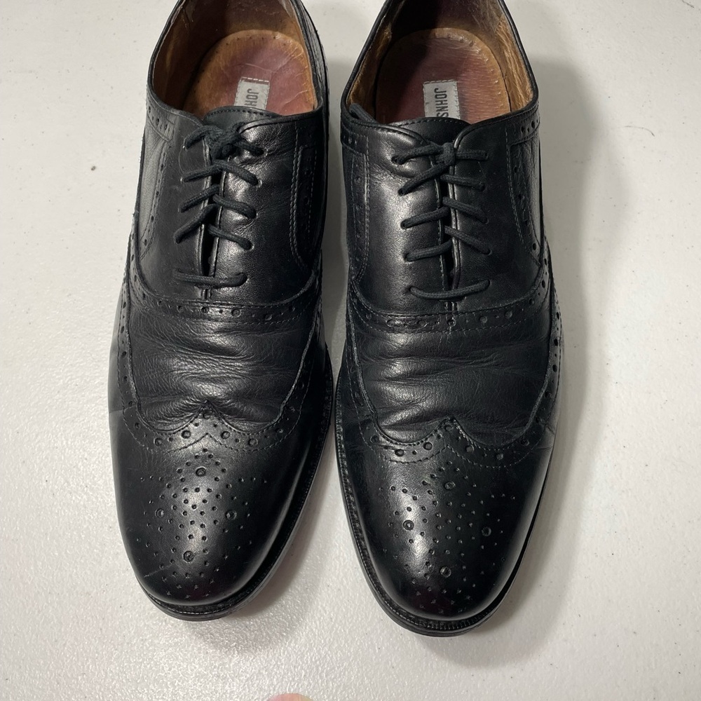 Johnston & Murphy Wingtip Black Leather Oxfords Size 10M SB-20